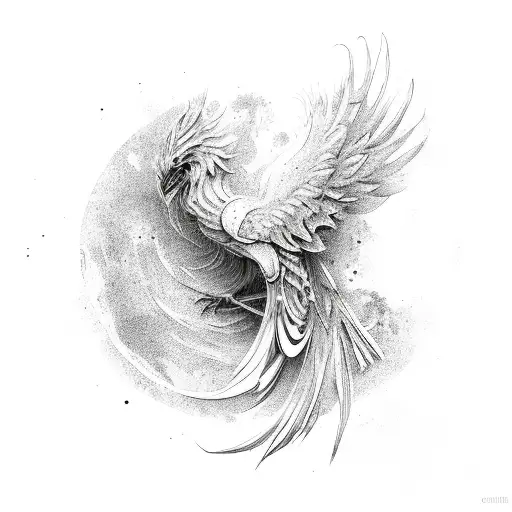 Cyber Sigilism Phoenix tattoo design idea