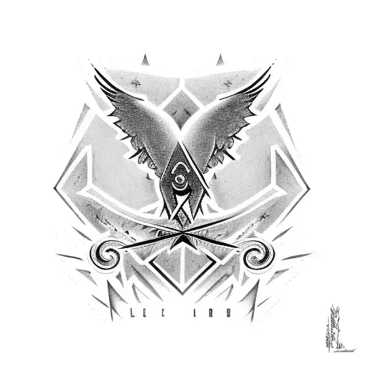 tcb lightning l, shaded letters  tattoo design idea