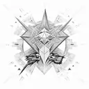 wind rose eagle tattoo design idea