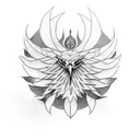 wind rose eagle tattoo design idea