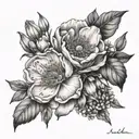 April and August birth flowers tattoo design idea