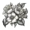 April and August birth flowers tattoo design idea