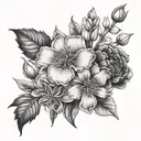 April and August birth flowers tattoo design idea