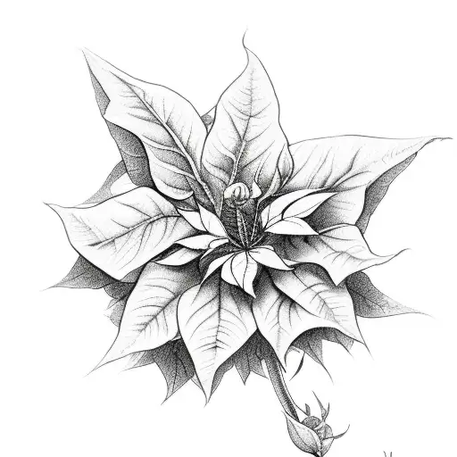 morning glory, violet, rose, poinsettia birth flower tattoo design idea