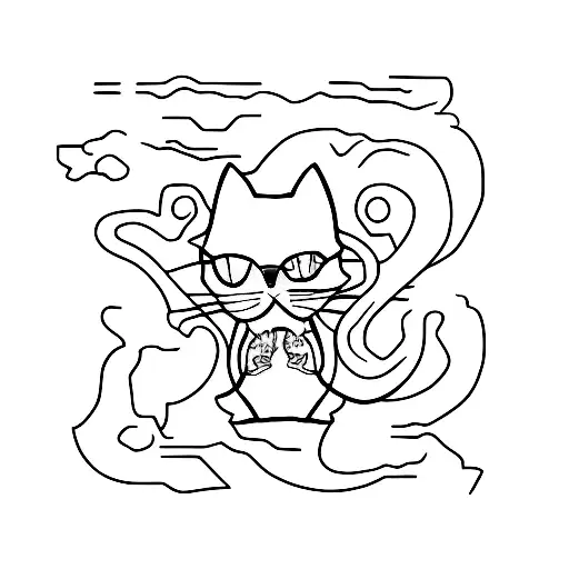 schrodinger cat tattoo design idea