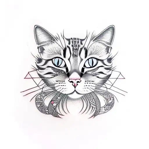 schrodinger cat tattoo design idea