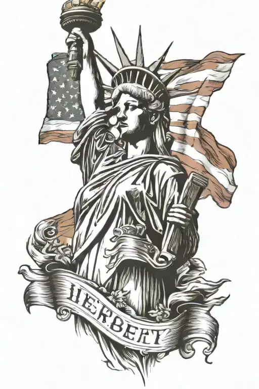 1.	Statue of Liberty: Feature her on the upper arm, maintaining a calm and welcoming expression. The Betsy Ross flag as  tattoo design idea
