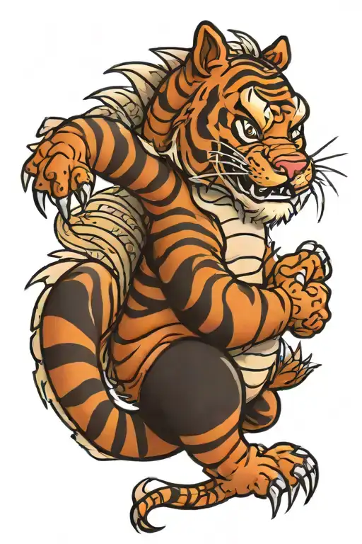 tigger from Winnie the Pooh as a Japanese dragon  tattoo design idea