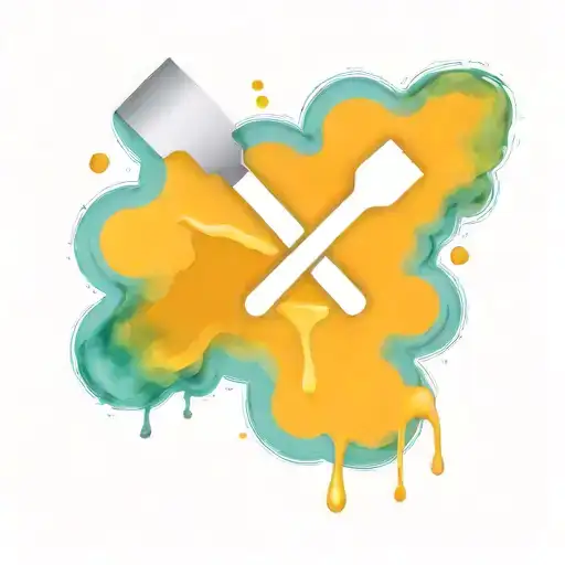 A tattoo design of a paintbrush and spatula crossed over each other, symbolizing your interests in painting and cooking tattoo design idea