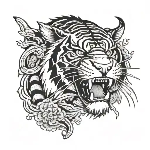 Pectoral Tiger Inspired tattoo design idea