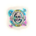 crossed hammers with bubbles tattoo design idea