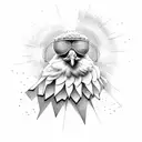 chicken nugget with sun glasses tattoo design idea