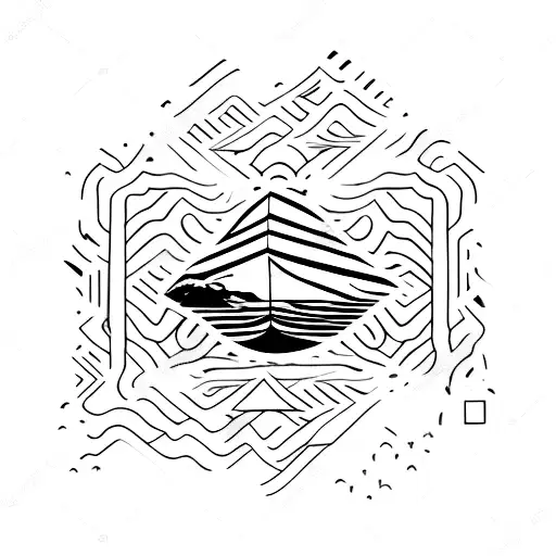 taal volcano tattoo small with Philippine sun coming out in background  tattoo design idea