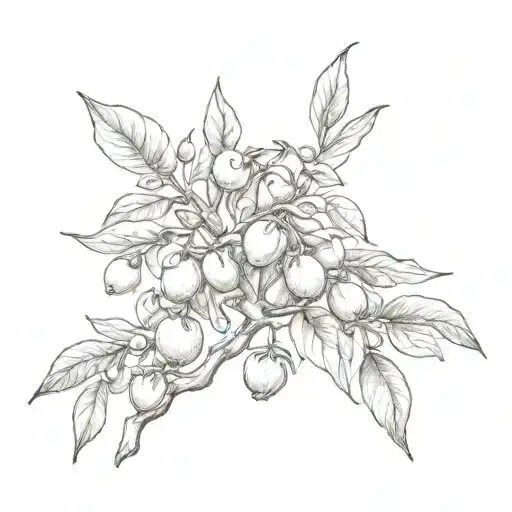 kumquat tree tattoo design idea