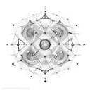 A constellation of Gemini formed by interconnected gemstones, symbolizing the client's passion for astrology and their occupation in international business tattoo design idea