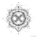 A constellation of Gemini formed by interconnected gemstones, symbolizing the client's passion for astrology and their occupation in international business tattoo design idea