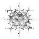 A constellation of Gemini formed by interconnected gemstones, symbolizing the client's passion for astrology and their occupation in international business tattoo design idea