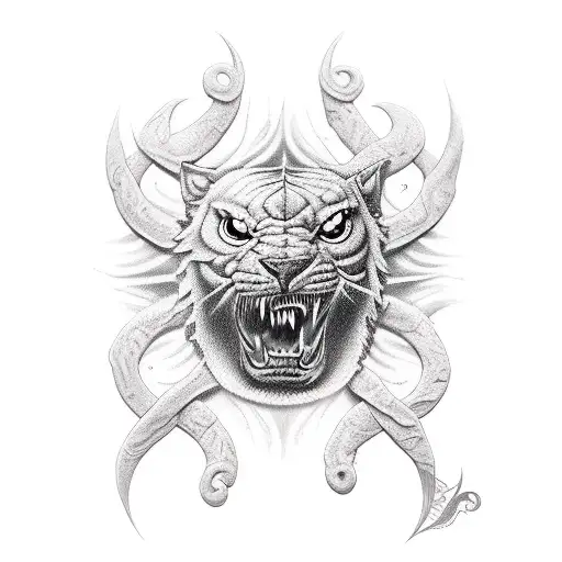 sepiente con espada tattoo design idea