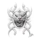 sepiente con espada tattoo design idea