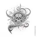 sepiente con espada tattoo design idea