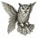 Owl spread wings tattoo design idea