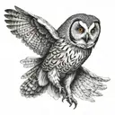Owl spread wings tattoo design idea