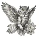 Owl spread wings tattoo design idea