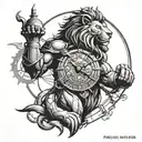 beach, gladiator, lion, clock, arm tattoo design tattoo design idea
