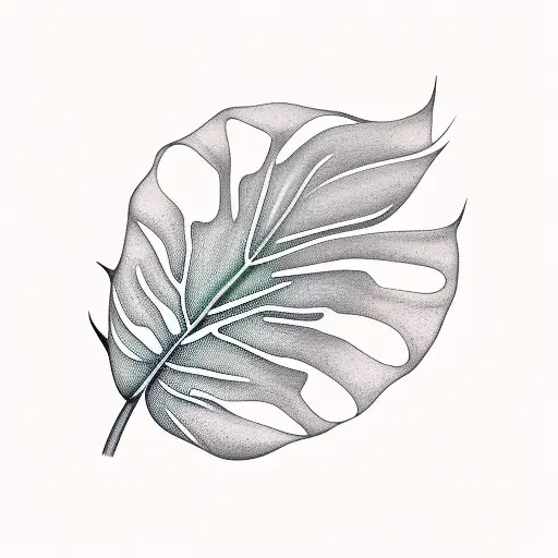 monstera tattoo design idea