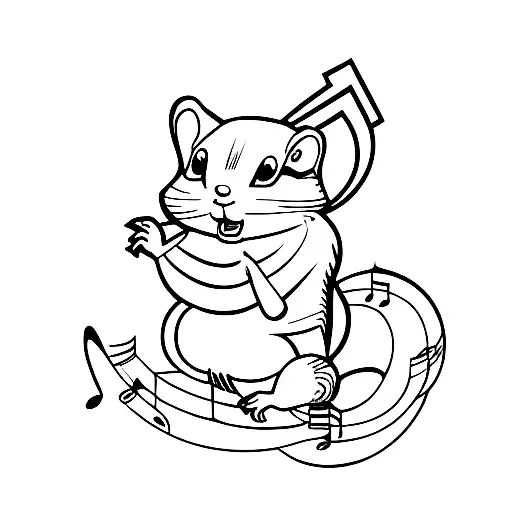 chipmunk, music tattoo design idea