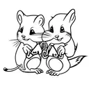 chipmunk, music tattoo design idea