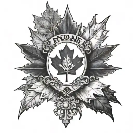 cross, canada flag, police tattoo design idea