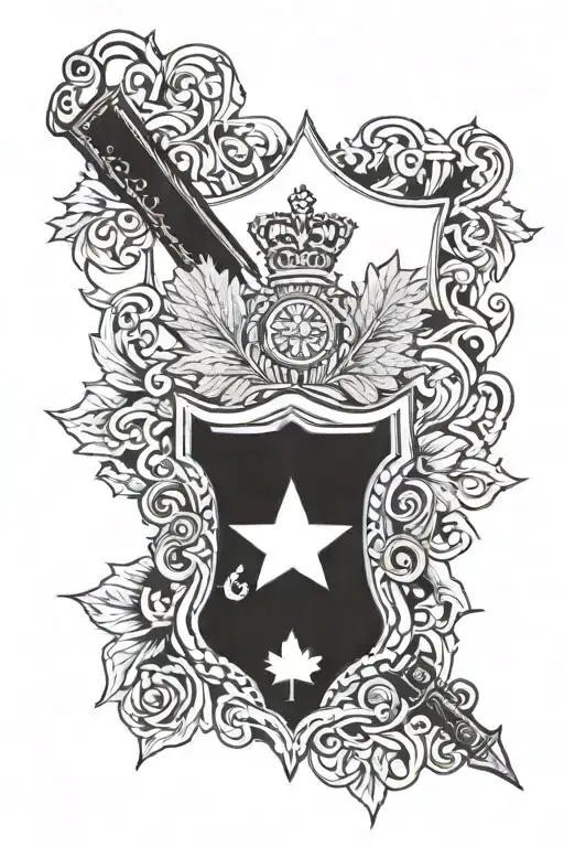 police, cross surrounded, canada flag tattoo design idea