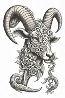 ram horns and cervix tattoo design idea