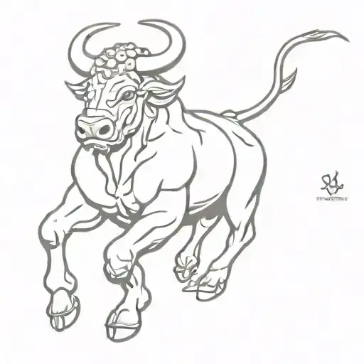 milo of croton bull tattoo design idea