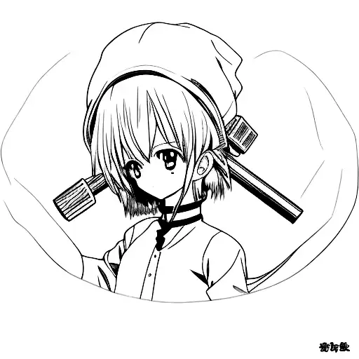 Anime character lifting weights tattoo design idea