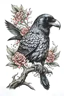 Raven tattoo design idea