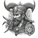 Turkish warrior tattoo design idea
