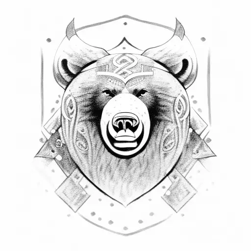 viking bear tattoo design idea