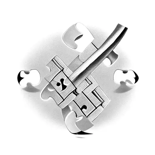 single razor blade stylized as a puzzle tattoo design idea