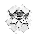 razor blade stylized as a puzzle tattoo design idea