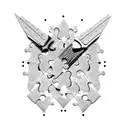 razor blade stylized as a puzzle tattoo design idea