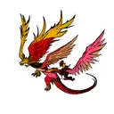 Dragon and Phoenix tattoo design idea