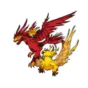 Dragon and Phoenix tattoo design idea