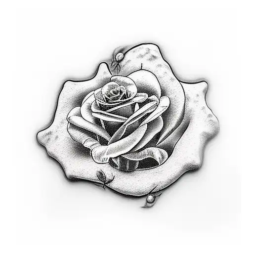 cross with cowboy hat and roses tattoo design idea