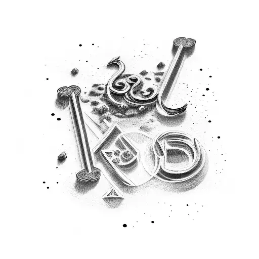 combine the letters: R,N,A,O,T tattoo design idea