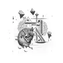 combine the letters: R,N,A,O,T tattoo design idea