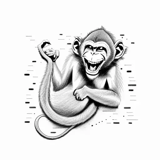 cartoon monkey in a blue hoody tattoo design idea