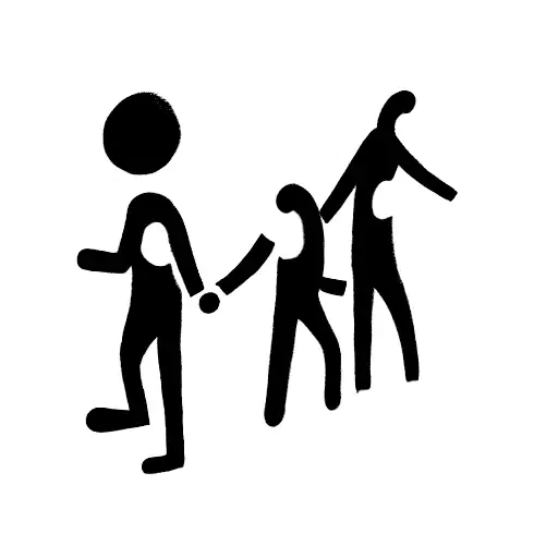 older and younger brother walking on a street with younger brother on the right with his arm around older brothers back tattoo design idea