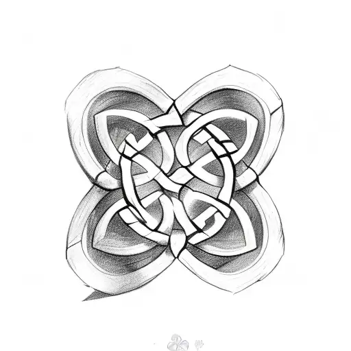 five leaf clover, celtic knot, cape breton island tattoo design idea